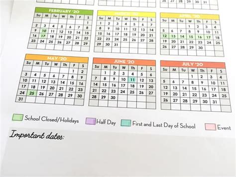 School Calendars 2019 2020 As Free Printable Pdf Templates