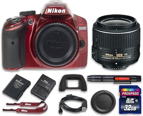Nikon D3200 Red Digital Slr Camera Nikon Af S Dx Nikkor