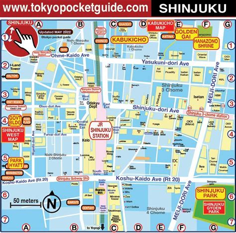 TOKYO POCKET GUIDE Shinjuku Map In English For Things To Do And