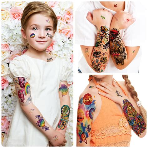 Temporary Tattoo For Kids 52 Pcs Fake Tattoos Temporary For Boys Girls