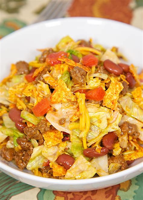 Doritos casserole with chicken is an easy weeknight dinner recipe using rotisserie chicken. Doritos Taco Salad | Plain Chicken®