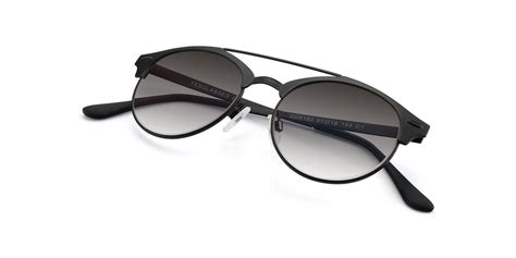 black grandpa retro vintage double bridge gradient sunglasses with gray sunwear lenses ssr183