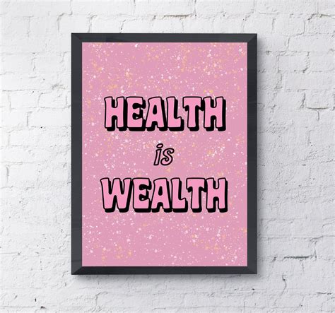 Health Is Wealth Poster Print Digital Download Massage Etsy