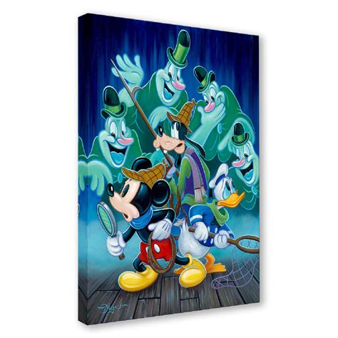 Ghost Chasers 16hx12w Disney Mickey Donald Goofy Fine Wall Art