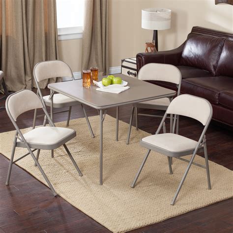 Check spelling or type a new query. Meco Sudden Comfort Deluxe Double Padded Chair and Back- 5 Piece Card Table Set - Chicory ...