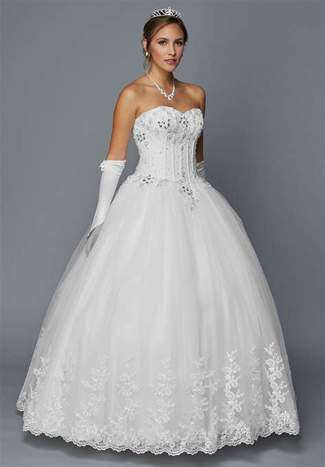Deklaire Bridal 352 Jewel Bodice Strapless Ball Gown Wedding Dress Whi