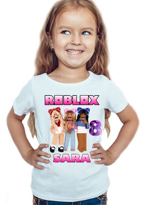 Roblox Girls Personalised Birthday T Shirt Kids Girl Fun Tee Etsy Uk