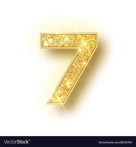 Golden Number 7 Royalty Free Vector Image Vectorstock Images And