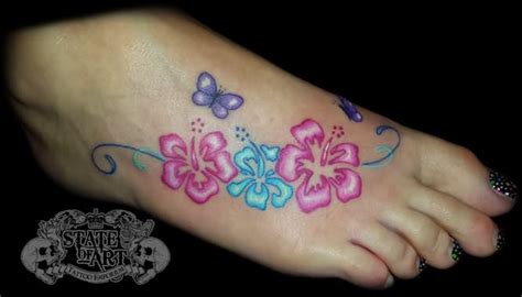 Hibiscus Flower Foot Tattoo Designs Eveliza Tumisma