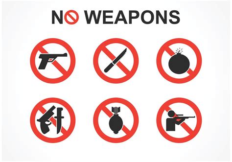 Free No Weapons Vector Signs Vector Art At Vecteezy