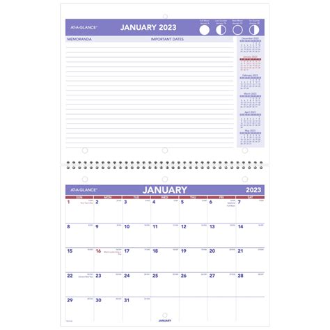 At A Glance 2023 Ry Monthly Desk Wall Calendar Small 11 X 8 12