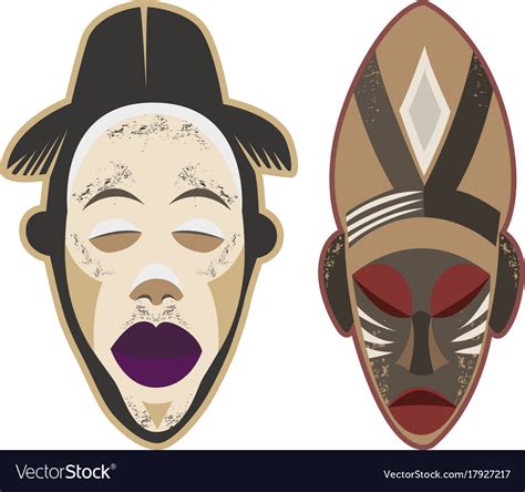 Ethnic African Masks Royalty Free Vector Image
