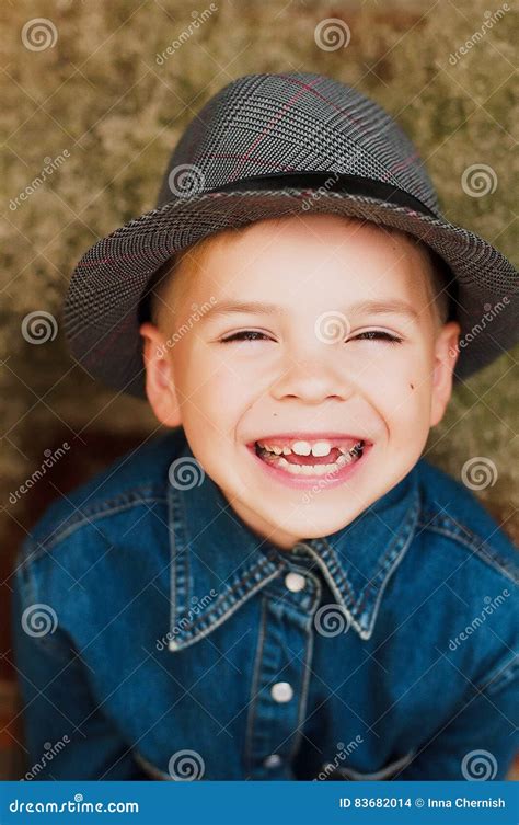 Child S Happy Face Portrait Of A Cute Kid Stock Photo Image Of Park