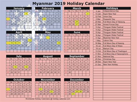 Bnf Express Myanmar Bus Ticket List Of National Public Holidays Of