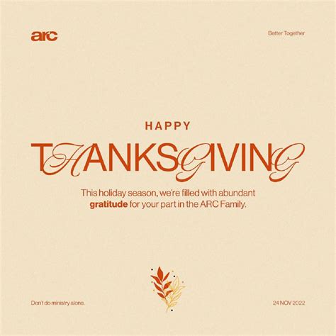 Happy Thanksgiving Association Of Related Churches Arc