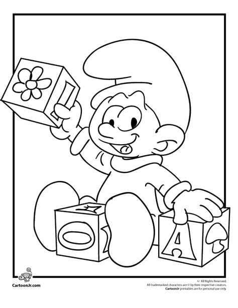 Baby Smurf Coloring Pages Clip Art Library