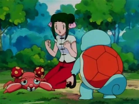 Cassandra And Paras Facing Squirtle In Pokemon Season 1 Episode 44