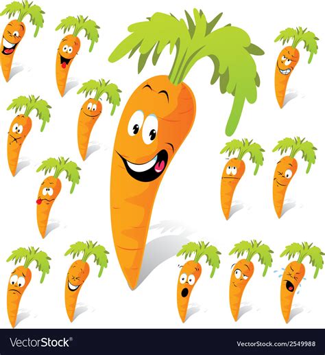 Carrot Cartoon Royalty Free Vector Image Vectorstock