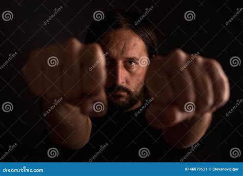 Adult Male With Clenched Fists Stock Image Image Of Determination
