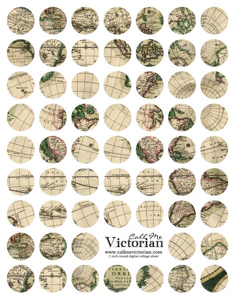 digital collage sheet vintage maps call  victorian