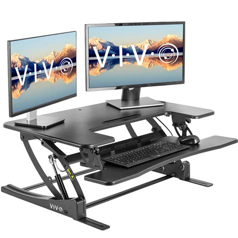 At the low end, there are models that can only lift 50 pounds. VIVO Black Height Adjustable Stand up Desk Converter | 36 ...