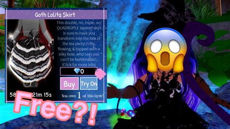 Royale High Getting The Goth Lolita Skirt For Free Youtube