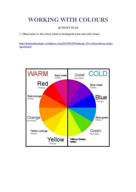 Activity About Cold And Warm Colours