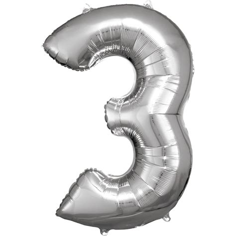 33 Silver Numbered Foil Balloon 3