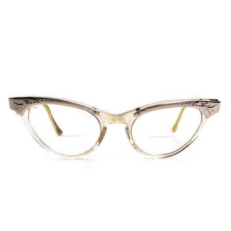 cat eye glasses vintage 50s styl rite rhinestone horn rimmed etsy cat eye glasses eye