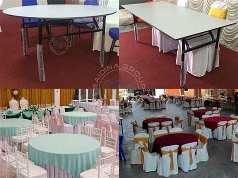 Meja Banquet Separuh Bulat Half Round Banquet Tables Folding Tables