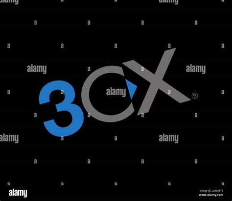 3cx Rotated Logo Black Background Stock Photo Alamy