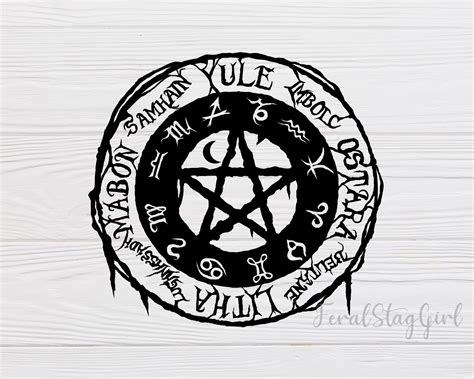 Wicca Svg Pagan Svg Wheel Of The Year Svg Calendar Svg Etsy