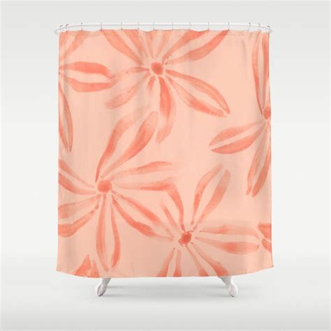 Coral Flower Pattern Shower Curtain By Kaitlinhennessy Society6