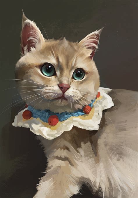 Artstation Digital Painting Study Cat Portrait