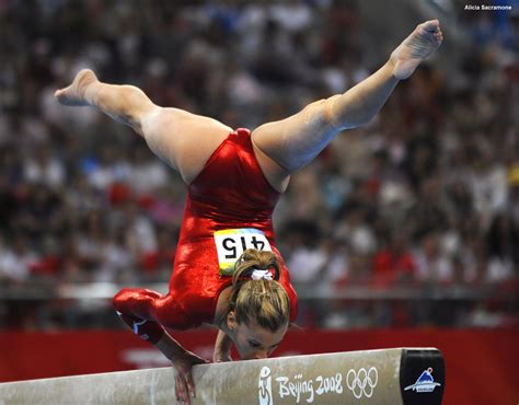 US Artistic Gymnast Alicia Sacramone On The Balance Beam Nudes