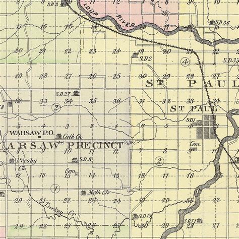 Vintage Map Of Howard County Nebraska 1885 By Teds Vintage Art
