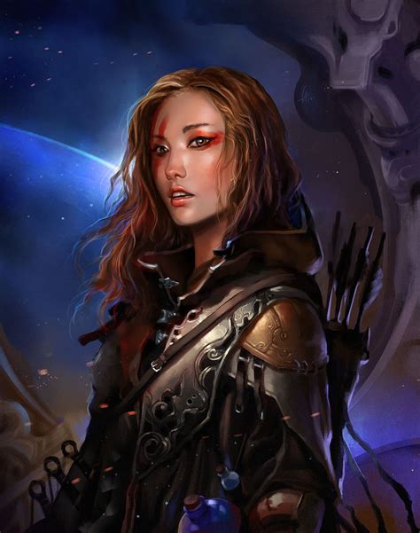 Le Long Character Portraits Warrior Woman Fantasy Art