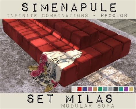 Modular Sofa Velvet Recolor At Simenapule Sims 4 Updates