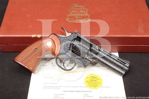 Factory D Engraved Colt Python Model Blue 4 357 Magnum Revolver Mfd