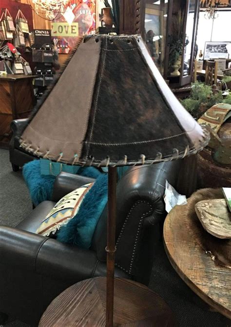 Dark Brindle And Light Chocolate Leather Lamp Shade Your Western Decor