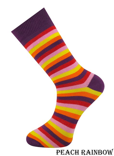 Mysocks Colourful Stripe Socks Seamless Toe Finest Combed Etsy