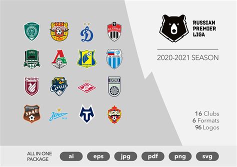Russian Premier League Football Club Logos Ai Eps  Etsy