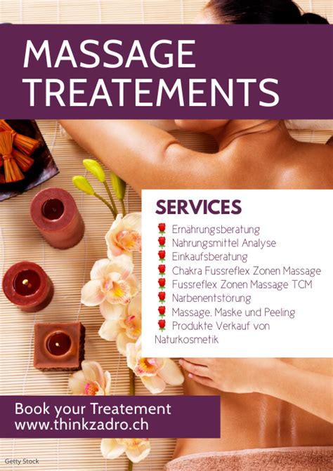 Panfleto De Serviços De Terapia De Tratamento De Massagem Folheto De