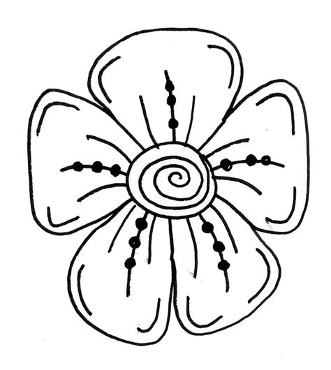 Flower Drawing Easy Clipart Best