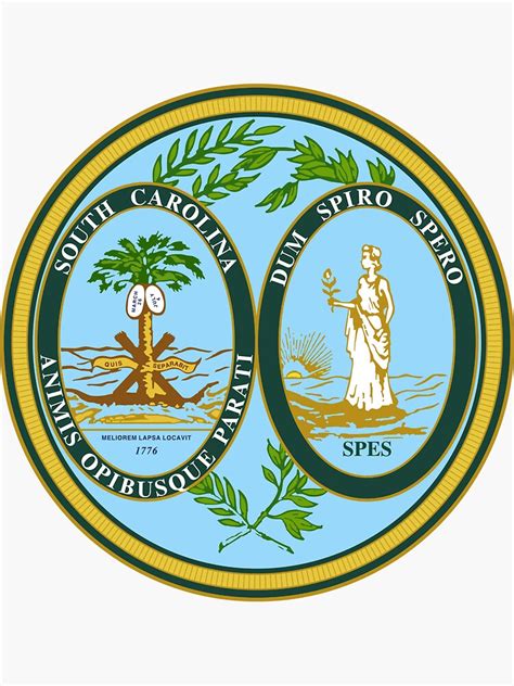 South Carolina State Seal Sticker For Sale By Takeahike Redbubble