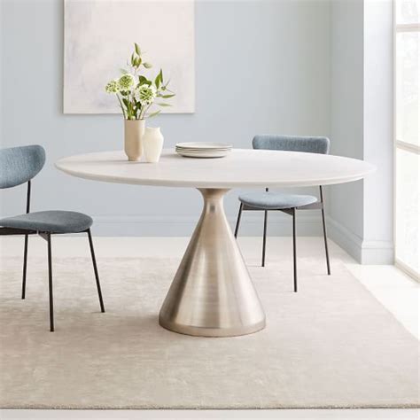 2024 Best Of Chapman Marble Oval Dining Tables