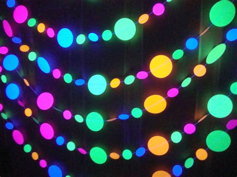 Glow Party Decorations Neon Garlands Black Light Party Etsy Glow
