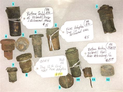 Dug Civil War Artillery Shell Fuses And Fuse Adapters All Of These