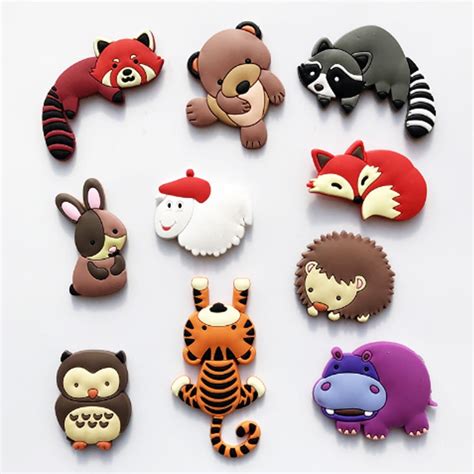 10pcs Fridge Magnets Magnetic Cartoon Zoo Animal Magnetic Toys For