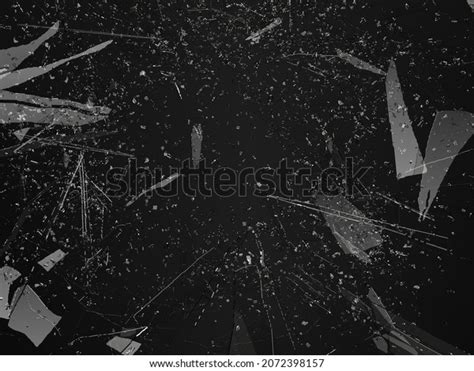 Pieces Shattered Glass Broken Cracked On Stock Illustration 2072398157
